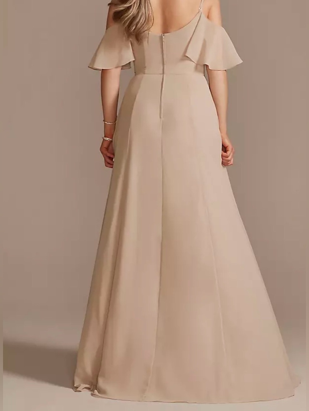 Celebrate DB STUDIO Cold-Shoulder Long Chiffon Dress - Ballet - Picture 3 of 6